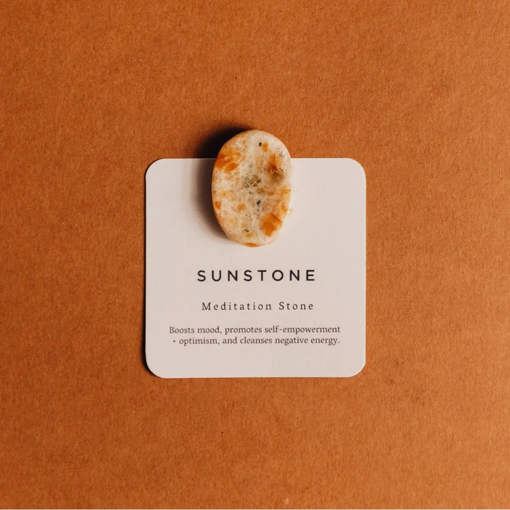 Meditation Stone - Orange and White